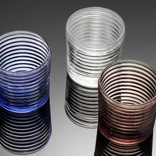 IVV Vertigo Tumbler 300ml Set of 6 Pieces, Blue Crystal Glasses with Transparent Line Design, Ideal for Water, Juices, and Beverages - IVV - Image 2