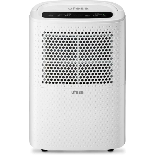 Ufesa DH5010 - Dehumidifier 200 W, Silent, Intuitive Control Panel, 2 L Tank, Dust Filter, Clothes Drying Function, Eco-Friendly Refrigerant Gas R290 [Energy Class A]
