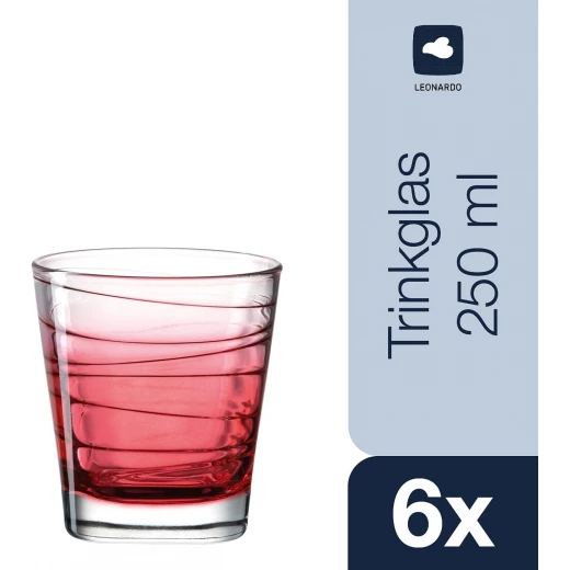 Leonardo Vario Tumbler 250ml Red Set of 6 Pieces - Leonardo - Image 3