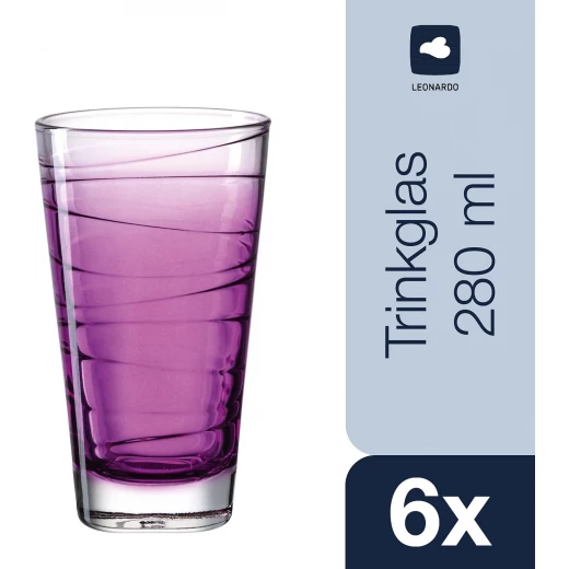 Leonardo Vario Tumbler 280ml Violet Set of 6 Pieces - Leonardo - Image 5