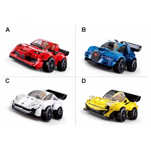 Sluban - Mcar - Hell Of Flush - Supercar - 4 Types - Building Blocks- Age 6+ Sluban - Mcar - Hell Of Flush - Supercar - 4 Types - Building Blocks- Age 6+
