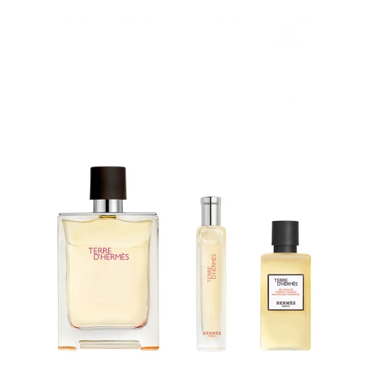 Hermes Terre d'Hermès Eau de Toilette Set for Men Woody Citrus Fragrance 50ml with Shower Gel & Travel Spray - Hermes - Image 2
