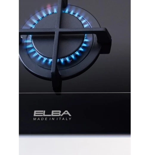 Elba ELIO 95-545 CG Black Vitroceramic Gas Cooktop - 90cm with Wok Burner. Experience superior cooking performance with this sleek gas cooktop. Enjoy precise heat control and easy cleaning. - ELBA - Image 2