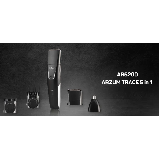 مجموعة العناية للرجال أرزوم AR5200 Trace 5 في 1 مع بطاقة هدية دمية بقيمة 10 دنانير – جهاز متعدد الاستخدامات للعناية الشخصية والتشذيب، مثالي للاستخدام اليومي ولإطلالة مرتبة وأنيقة - ارزوم اوكا - Image 9