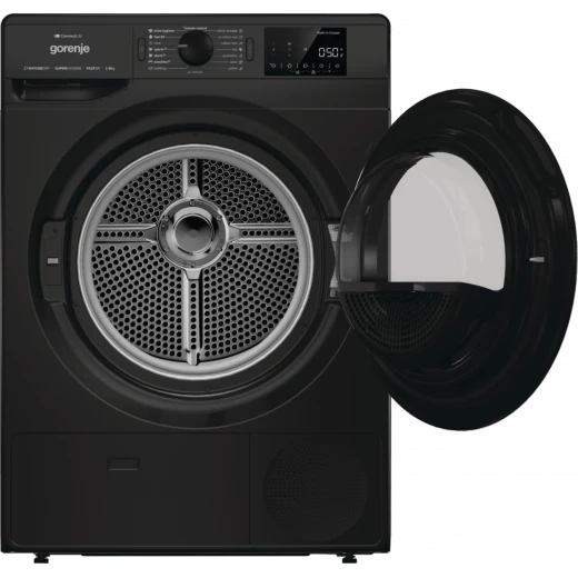 مجفف ملابس غورينيه 8 كجم، مضخة حرارية، 16 برنامج، WiFi، كفاءة طاقة A++، أسود DPNE82GNLWIFI/B – سعة كبيرة، موفر للطاقة، تجفيف لطيف على الملابس، تشغيل هادئ، تصميم حديث وأنيق - جورينيه - Image 3