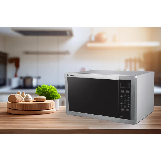 Sharp 34L Stainless Steel Microwave Oven with Grill Functionality and Versatile Auto Cook Programs - Ideal Kitchen Appliance for Effortless and Quick Meal Preparation at Home - SHARP - Image 2