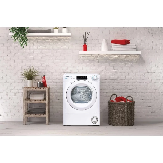 مجفف ملابس كاندي 9 كجم Smart Pro، مكثف، 15 برنامج، أبيض CSOE C9TE-S – سعة كبيرة، موفر للطاقة، تجفيف لطيف على الملابس، تشغيل هادئ، تصميم حديث وأنيق - كاندي - Image 3