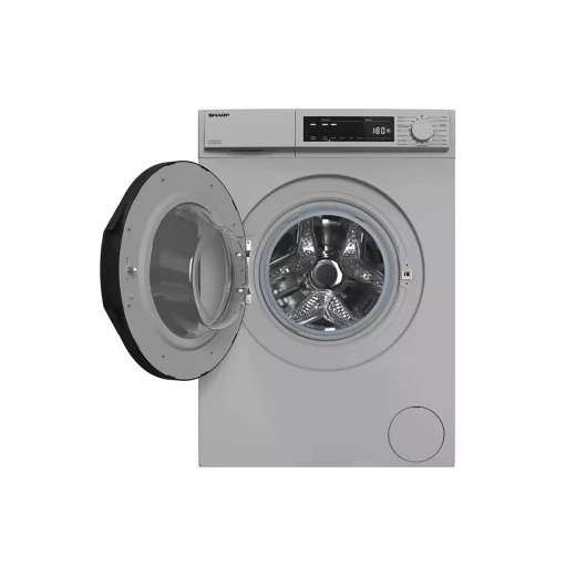 غسالة ملابس شارب 8 كجم، 1000 دورة/دقيقة، 15 برنامج، فضي ES-FE810DZL-S – سعة كبيرة، موفرة للطاقة، غسيل لطيف على الملابس، تشغيل هادئ، تصميم حديث وأنيق - شارب - Image 6