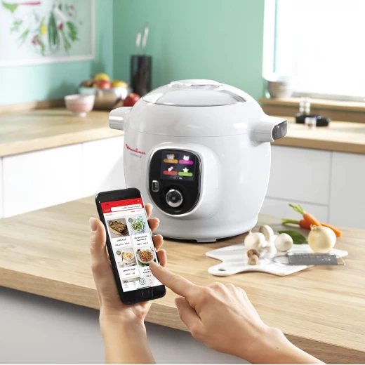 طباخ متعدد الاستخدامات، Cookeo + طباخ كهربائي سعة 6 لتر، 100 وصفة مدمجة، تطبيق مخصص، 4 أنظمة قائمة موجهة للطهي تحت الضغط، الطهي بالبخار، الطهي البطيء والمزيد CE851127من مولينيكس - مولينكس - Image 3