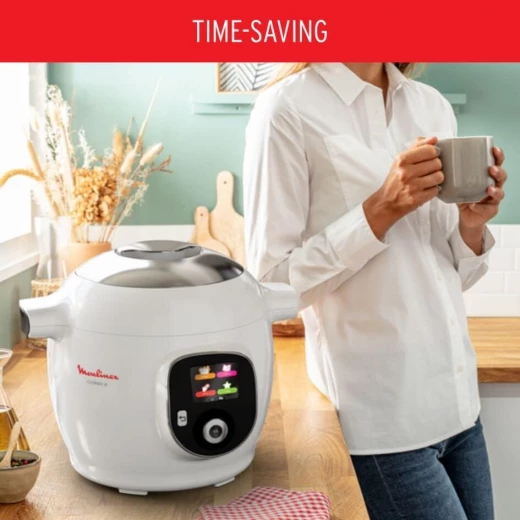 طباخ متعدد الاستخدامات، Cookeo + طباخ كهربائي سعة 6 لتر، 100 وصفة مدمجة، تطبيق مخصص، 4 أنظمة قائمة موجهة للطهي تحت الضغط، الطهي بالبخار، الطهي البطيء والمزيد CE851127من مولينيكس - مولينكس - Image 5