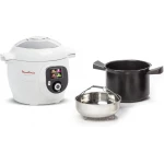 طباخ متعدد الاستخدامات، Cookeo + طباخ كهربائي سعة 6 لتر، 100 وصفة مدمجة، تطبيق مخصص، 4 أنظمة قائمة موجهة للطهي تحت الضغط، الطهي بالبخار، الطهي البطيء والمزيد CE851127من مولينيكس - مولينكس