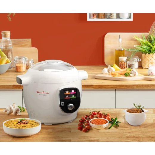 طباخ متعدد الاستخدامات، Cookeo + طباخ كهربائي سعة 6 لتر، 100 وصفة مدمجة، تطبيق مخصص، 4 أنظمة قائمة موجهة للطهي تحت الضغط، الطهي بالبخار، الطهي البطيء والمزيد CE851127من مولينيكس - مولينكس - Image 7