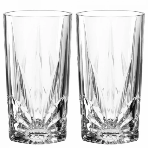 Leonardo Capri Drinking Glasses, Set of 4, Dishwasher Safe Juice Glasses with Relief Facet Cut, XL Water Glass, Large Glass Drinking Cup, 530 ml - Leonardo - Image 3