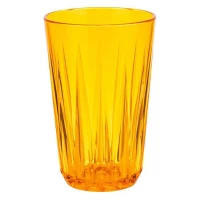 APS Crystal Reusable Trans Tumbler 500ml Orange Unbreakable, Dishwasher Safe, Stackable, BPA-Free