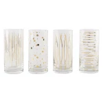 KitchenCraft Mikasa High Ball Glasses 414ml Gold Set of 4 Pieces - KitchenCraft