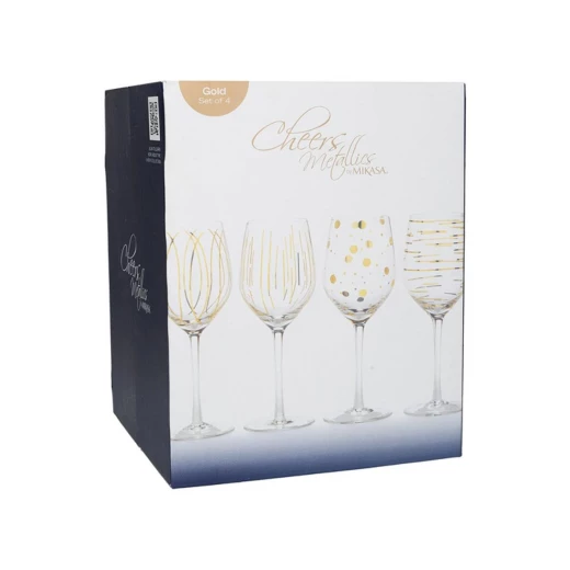 KitchenCraft  Mikasa Glasses 414ml Gold Set of 4 Pieces - KitchenCraft - Image 2