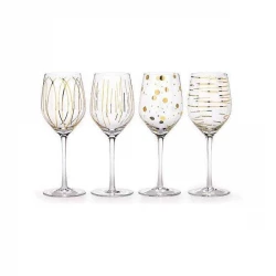 KitchenCraft  Mikasa Glasses 414ml Gold Set of 4 Pieces