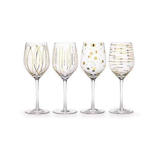 KitchenCraft Mikasa Glasses 414ml Gold Set of 4 Pieces KitchenCraft Mikasa Glasses 414ml Gold Set of 4 Pieces