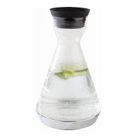 APS cooler decanter , 3-piece, glass carafe with stainless steel pipe, automatically open and close, chrome-plated base, cooling battery, 16 x 16 cm, 27cm height, 1.4L