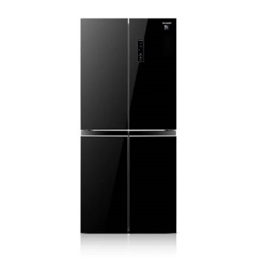 Sharp French 4 Door bottom mount Premium Black Glass Mirror Finished Inverter Refrigerator (560L Gross/401L) with Patented Plasma cluster Technology, AGCU Nano Deodorizer, SJ-FH560-BK3, Black Glass Sharp French 4 Door bottom mount Premium Black Glass Mirror Finished Inverter Refrigerator (560L Gross/401L) with Patented Plasma cluster Technology, AGCU Nano Deodorizer, SJ-FH560-BK3, Black Glass