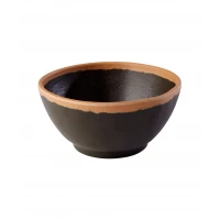 APS Melamine Bowl Dia 16cm H 6cm Dark Brown with terracotta-look rim dishwasher safe