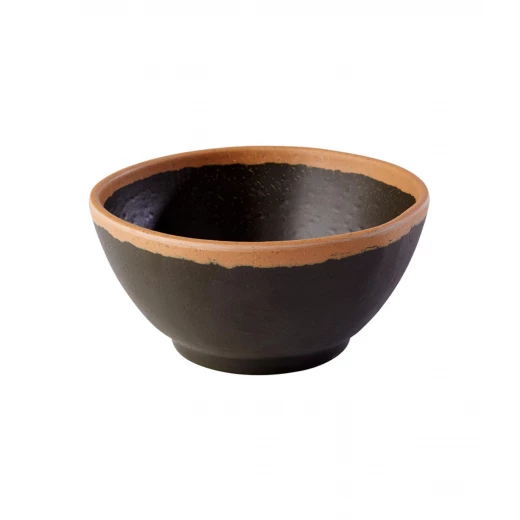 APS Melamine Bowl Dia 16cm H 6cm Dark Brown with terracotta-look rim dishwasher safe APS Melamine Bowl Dia 16cm H 6cm Dark Brown with terracotta-look rim dishwasher safe
