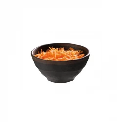 APS Melamine Bowl Dia 11cm H 5.5cm Black with a brown edge dishwasher safe