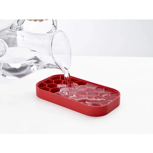 Lekue Ice Box Red Large Capacity Ice Cube Tray with 4 Trays, Silicone Lid, and Anti-Condensation Design, Perfect for Table-Side Presentation - Lekue - Image 3