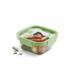Lékué Leakproof Sqaure Glass Container 1100ml Green Microwave & Dishwasher Safe - Lekue