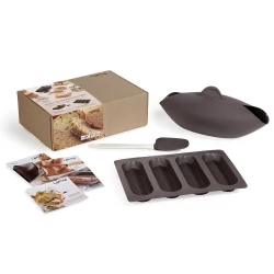 Brabantia Essential Homemade Bread Maker Microwave & Dishwasher Safe, Includes Mini Baguette Moulds & Easy Recipes Brown