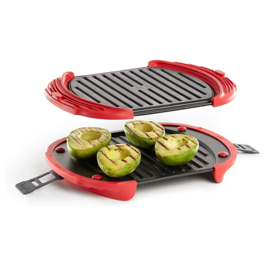 Lékué Red Microwave Grill: The Ultimate Kitchen Tool for Quick, Healthy, and Delicious Meals. Enjoy Effortless Grilling, Perfect for Busy Weeknights. This Microwave-Safe Grill Simplifies Cooking and Delivers Restaurant-Quality Results at Home, Ensuring Flavorful Food Fast. - Lekue - Image 4