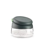 Lekue Transparent Salt Shaker Glass with Airtight Seal & 1/2 Teaspoon Measuring Spoon - Lekue
