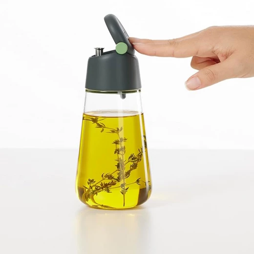 Lekue Oil & Vinegar Dispenser Set 2 Pieces Transparent Glass Bottles with Stainless Steel and Silicone - Lekue - Image 3