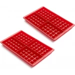 Lekue Silicone Waffle Maker Red, High Temperature Resistant, Makes 8 Waffles - Lekue