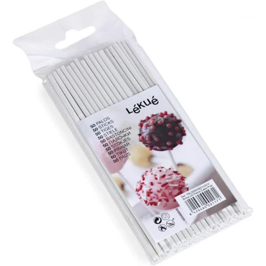 Lekue Reposition Cake Pops Sticks Set of 50 Pieces White Wood Lekue Reposition Cake Pops Sticks Set of 50 Pieces White Wood