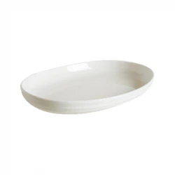 Bonna Premium White Oval Porcelain Dish 31x21cm Durable & Microwave Safe