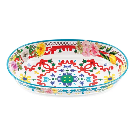 وعاء أرز بيضاوي على شكل زهرة وليمون، قطر 32.5 × 23 × 7 سم، مثالي للحفلات الخارجية الممتعة والنزهات من جوزيني وعاء أرز بيضاوي على شكل زهرة وليمون، قطر 32.5 × 23 × 7 سم، مثالي للحفلات الخارجية الممتعة والنزهات من جوزيني