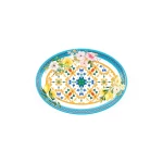 صينية بيضاوية صغيرة على شكل زهرة وليمون بقطر 35.5 × 25.5 × 3 سم، مثالية لحفلة خارجية أو غداء غير رسمي أو مناسبة خاصة، من جوزيني - غوزيني