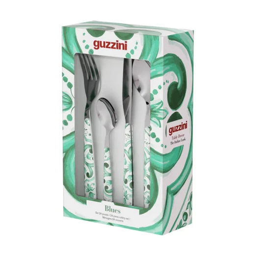 Guzzini Blues Cutlery Set of 24 Pieces Emerald Stainless Steel - Guzzini - Image 2