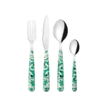 Guzzini Blues Cutlery Set of 24 Pieces Emerald Stainless Steel - Guzzini