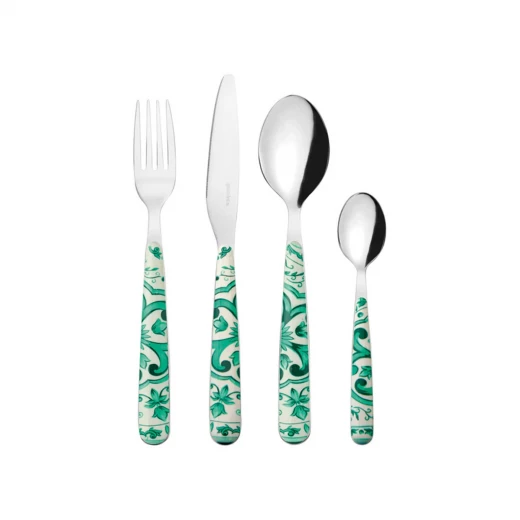 Guzzini Blues Cutlery Set of 24 Pieces Emerald Stainless Steel Guzzini Blues Cutlery Set of 24 Pieces Emerald Stainless Steel