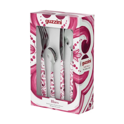 Guzzini Blues Cutlery Set of 24 Pieces Stainless Steel Amethyst 6 place settings - Guzzini - Image 2
