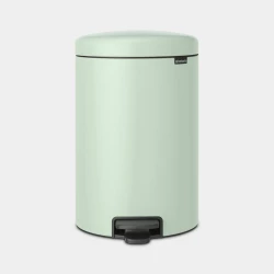 Brabantia NewIcon Pedal Bin 20 Liter Jade Green Steel  modern look to your space M volume tight closing lid, No slipping, no scratching