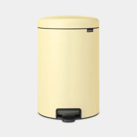 Brabantia NewIcon Pedal Bin 20 Liter Mellow Yellow Steel modern look to your space M volume tight closing lid, No slipping, no scratching Brabantia NewIcon Pedal Bin 20 Liter Mellow Yellow Steel modern look to your space M volume tight closing lid, No slipping, no scratching
