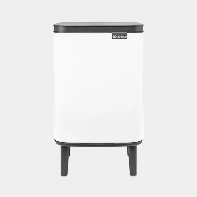 Brabantia Bo Waste Bin Hi 7 Liter Stainless Steel Easy to use soft closing lid Hygienic White - Brabantia