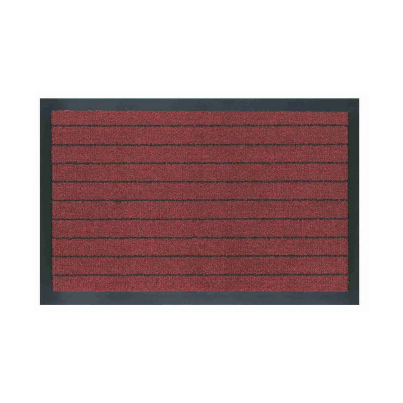 V.C Alaska Door Mat 90X150cm Dark Red with Black Rubber Rim - V.C