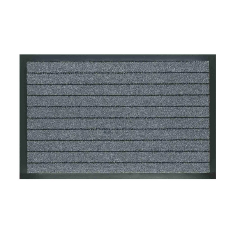 V.C Alaska Door Mat 60x90cm Grey with Black Rubber Rim - V.C