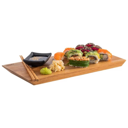 APS Simply Wood Serving Board Oiled Oak Sushi Board 35 x 17 x 2 cm - APS - Image 2