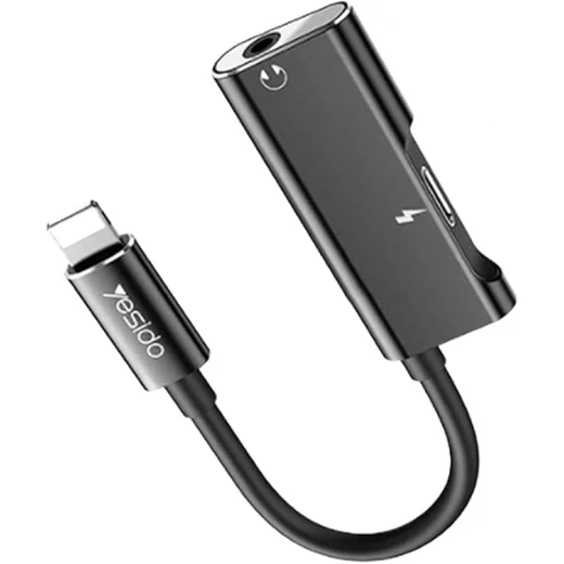 محول يسيدو Audio DAC لايتنينغ إلى لايتنينغ، جاك - (YAU11) - أسود