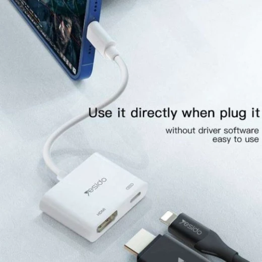 محول يسيدو HM06 لايتنينغ إلى HDMI، كابل فيديو 4K عالي الجودة - يسيدو - Image 10